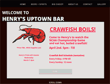 Tablet Screenshot of henrysbaruptown.com